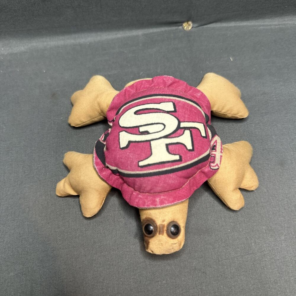 Vintage San Francisco 49ers weighted Turtle plush toy